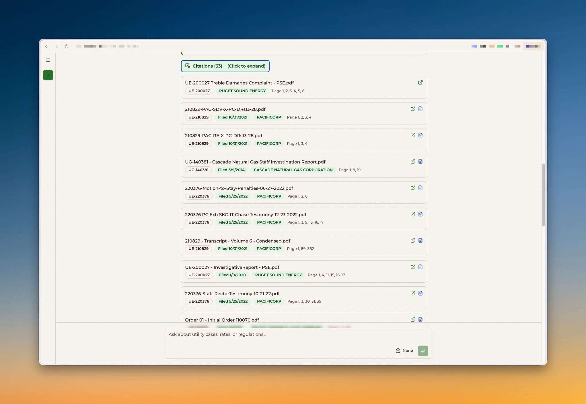 Citation list with 33 sources