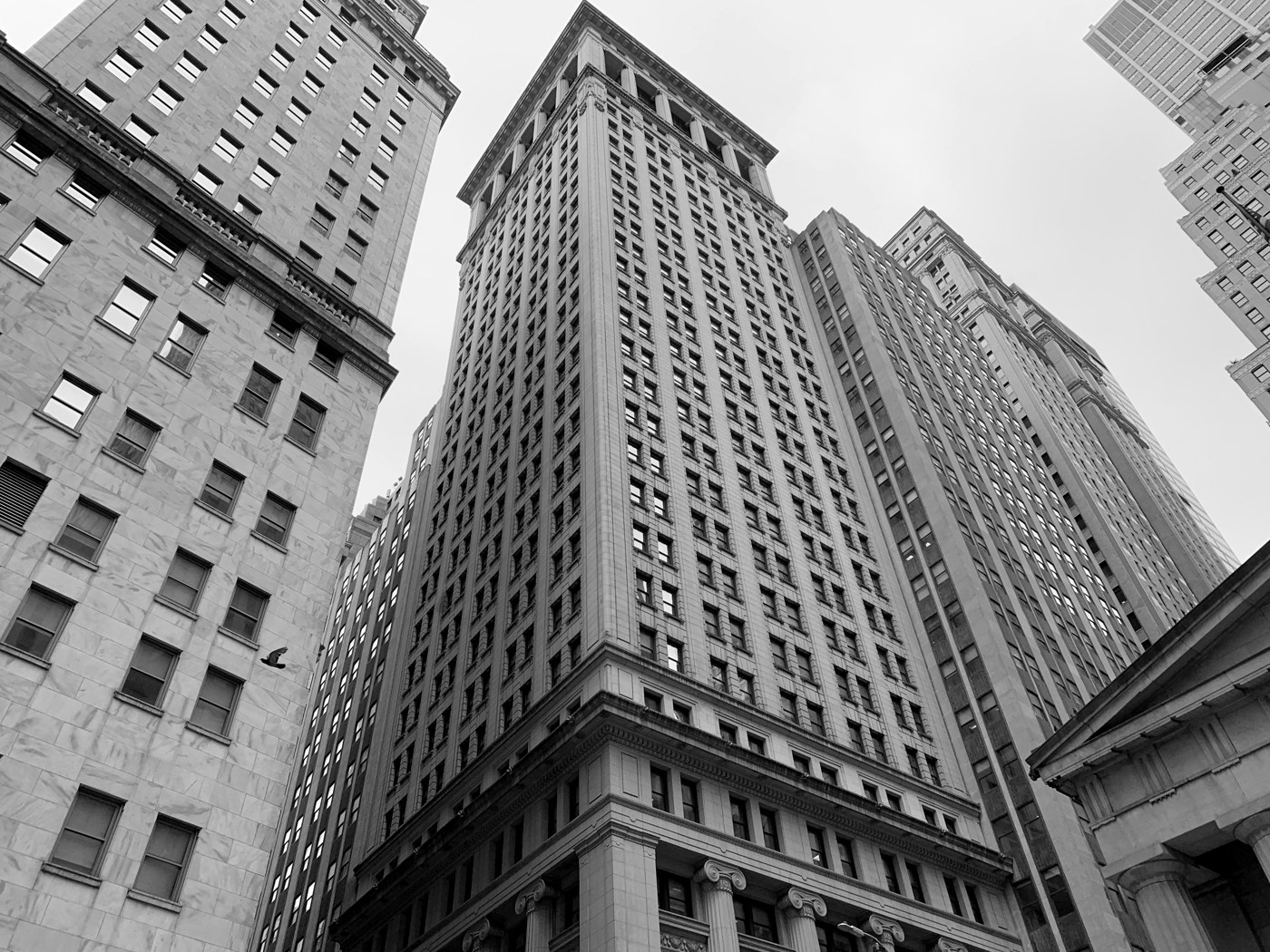 Corporate financial-district building facade